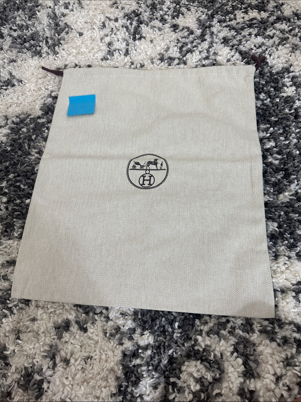 Hermès Dust Bag in Beige with Black Logo